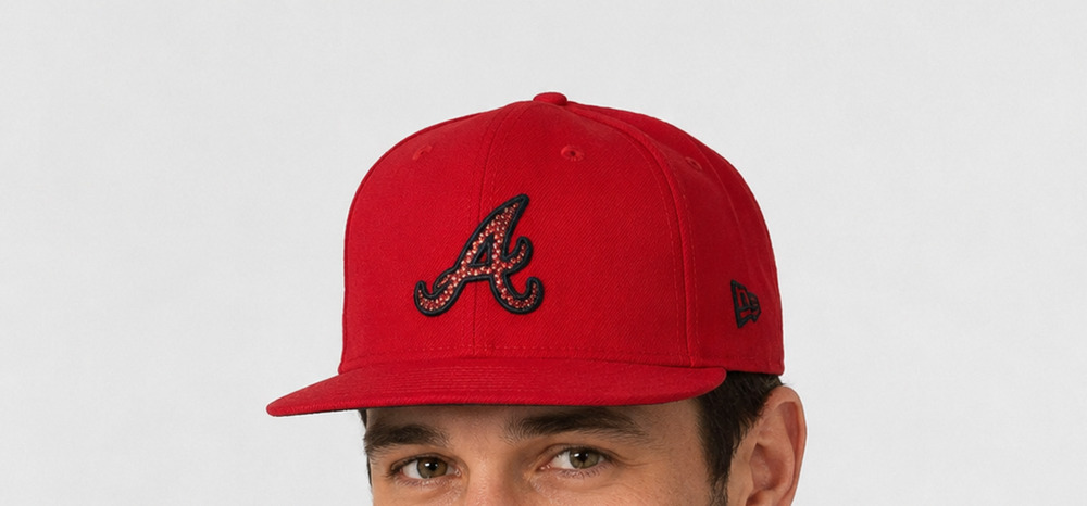 Atlanta Braves New Era 59FIFTY Fitted Hat 7 1/2 Red Wool Logo MLB USA Made